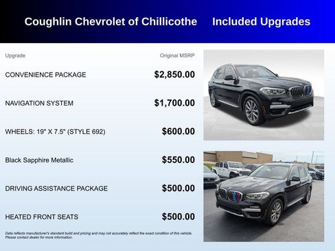 Used 2019 BMW X3 xDrive30i w/ Convenience Package AWD/4WD image 3