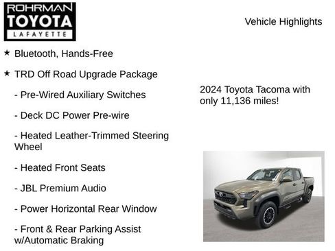 Used 2024 Toyota Tacoma TRD Off-Road w/ TRD Off Road Upgrade Package image 8