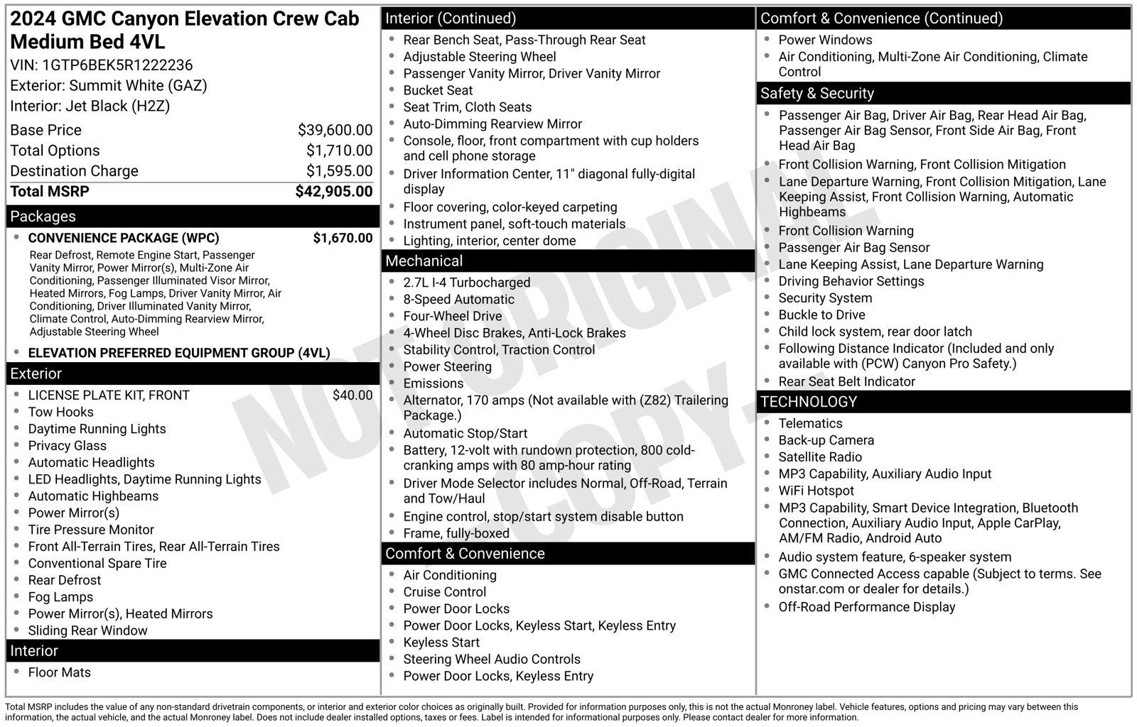 Used 2024 GMC Canyon Elevation w/ Convenience Package AWD/4WD image 18