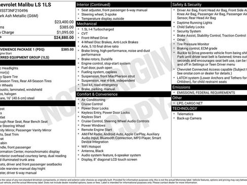 Certified 2022 Chevrolet Malibu LS w/ LPO, Convenience Package 1 image 4