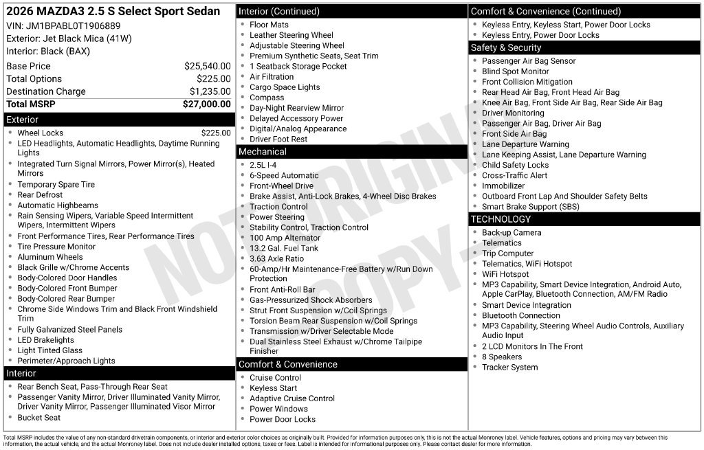 New 2026 MAZDA MAZDA3 s Sport FWD image 7