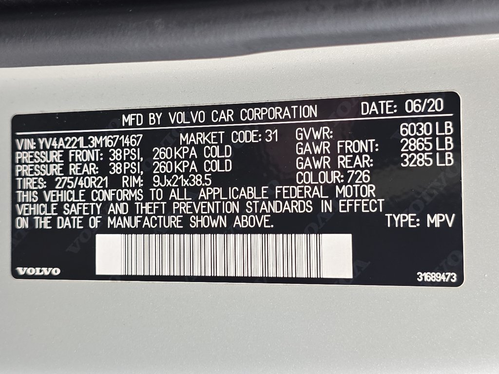 Used 2021 Volvo XC90 T6 Inscription w/ Advanced Package AWD/4WD image 34