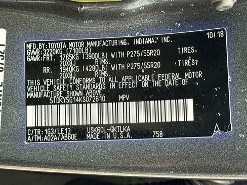 Used 2019 Toyota Sequoia Limited w/ Safety & Convenience Package RWD image 43