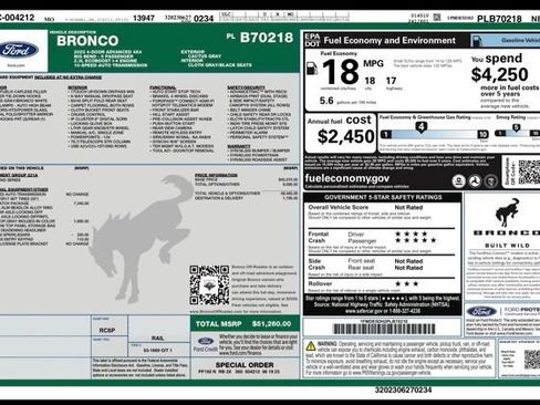 Used 2023 Ford Bronco Big Bend w/ Sasquatch Package AWD/4WD image 33