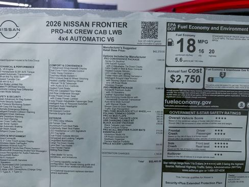 New 2026 Nissan Frontier PRO-4X w/ Pro Premium Package AWD/4WD image 10