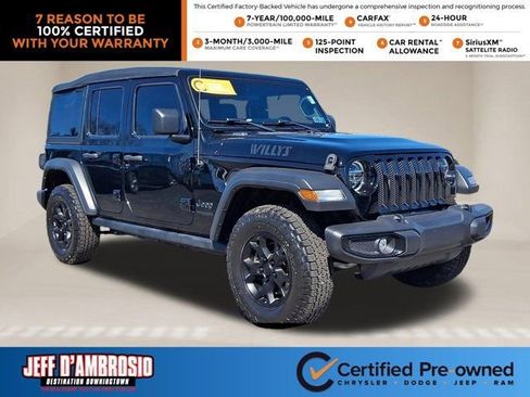 Certified 2022 Jeep Wrangler Unlimited Willys image 1