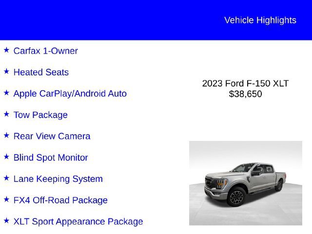 Certified 2023 Ford F150 XLT w/ Equipment Group 302A High AWD/4WD image 3