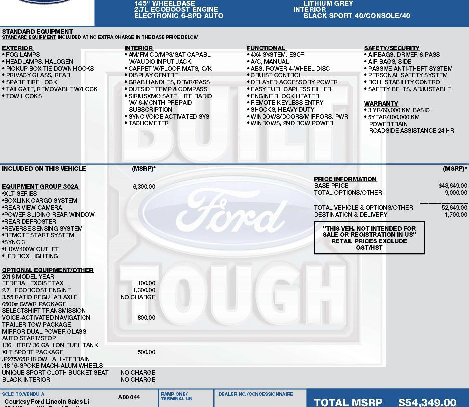 Used 2016 Ford F150 XLT w/ Equipment Group 302A Luxury AWD/4WD image 5