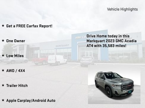 Certified 2023 GMC Acadia AT4 w/ Trailering Package AWD/4WD image 9
