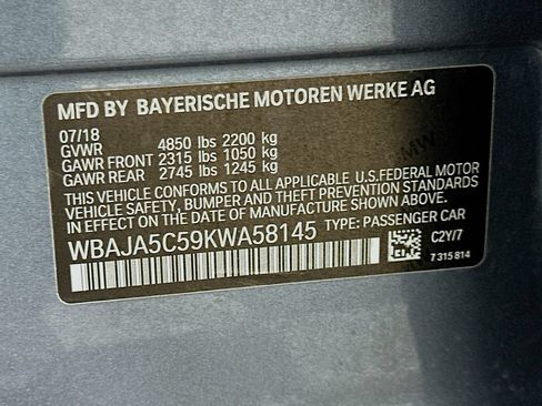 Used 2019 BMW 530i w/ Premium Package RWD image 33