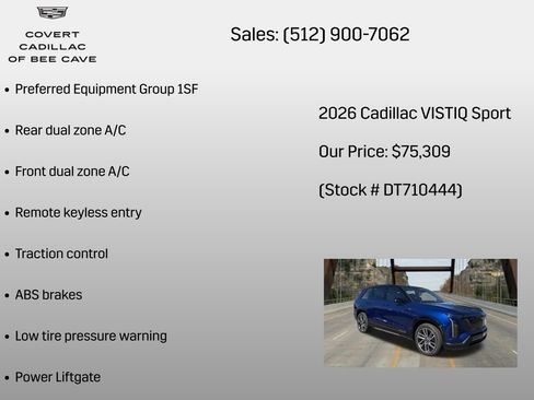 New 2026 Cadillac Vistiq Premium Luxury w/ LPO, Floor Liner Package AWD/4WD image 6