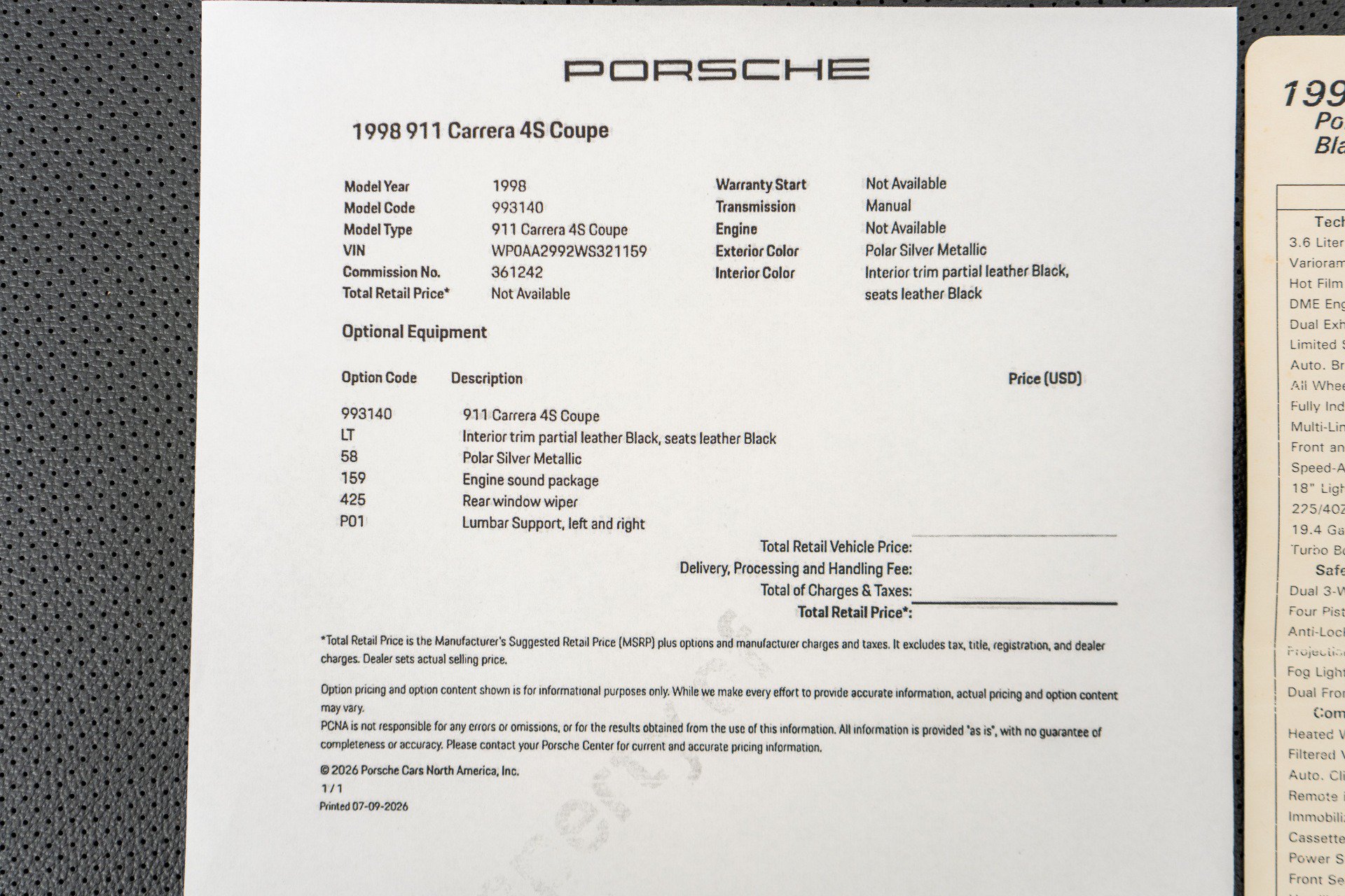 Used 1998 Porsche 911 Carrera 4S AWD/4WD image 41
