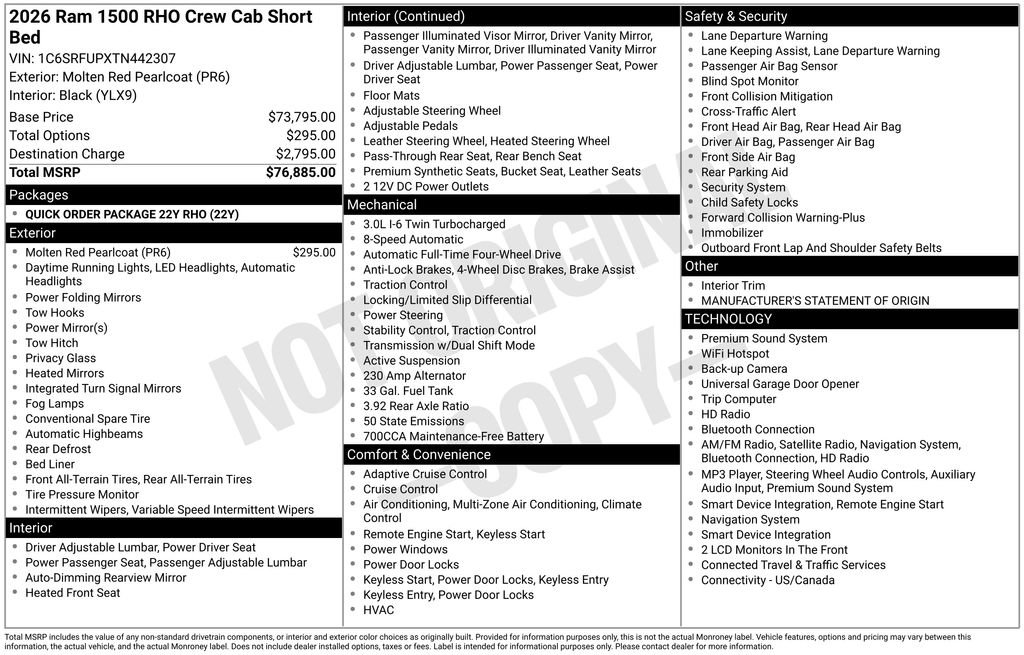 New 2026 RAM 1500 RHO AWD/4WD image 23