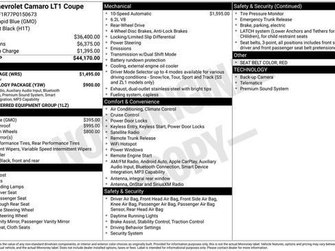 Certified 2023 Chevrolet Camaro LT w/ RS Package RWD image 7
