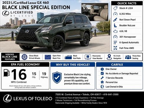 Used 2023 Lexus GX 460 w/ Black Line Special Edition AWD/4WD image 1