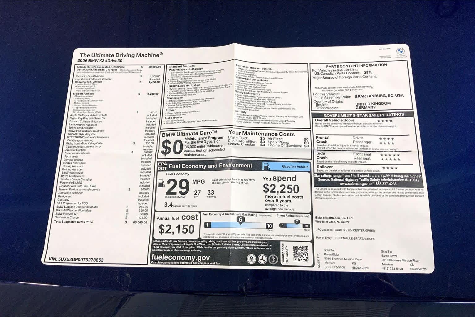 New 2026 BMW X3 xDrive30i w/ M Sport Package AWD/4WD image 22