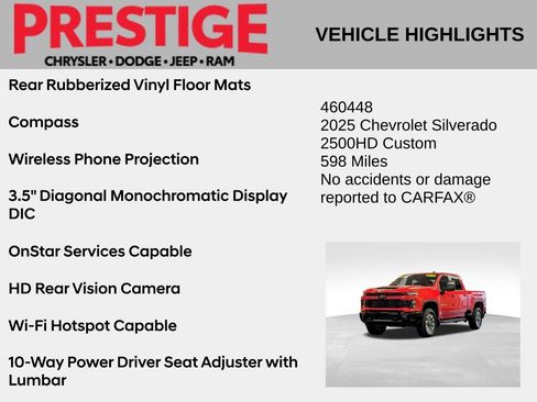 Used 2025 Chevrolet Silverado 2500 Custom w/ Custom Value Package AWD/4WD image 10
