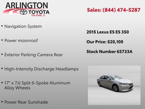 Used 2015 Lexus ES 350 w/ Luxury Package FWD image 2