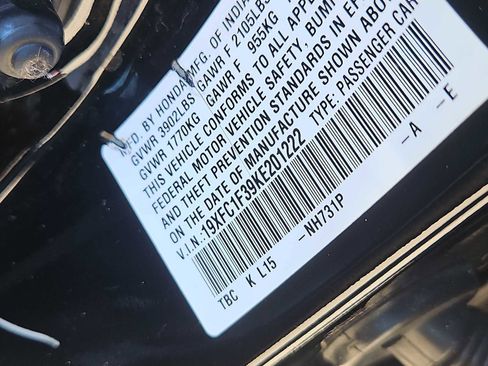 Used 2019 Honda Civic EX image 13