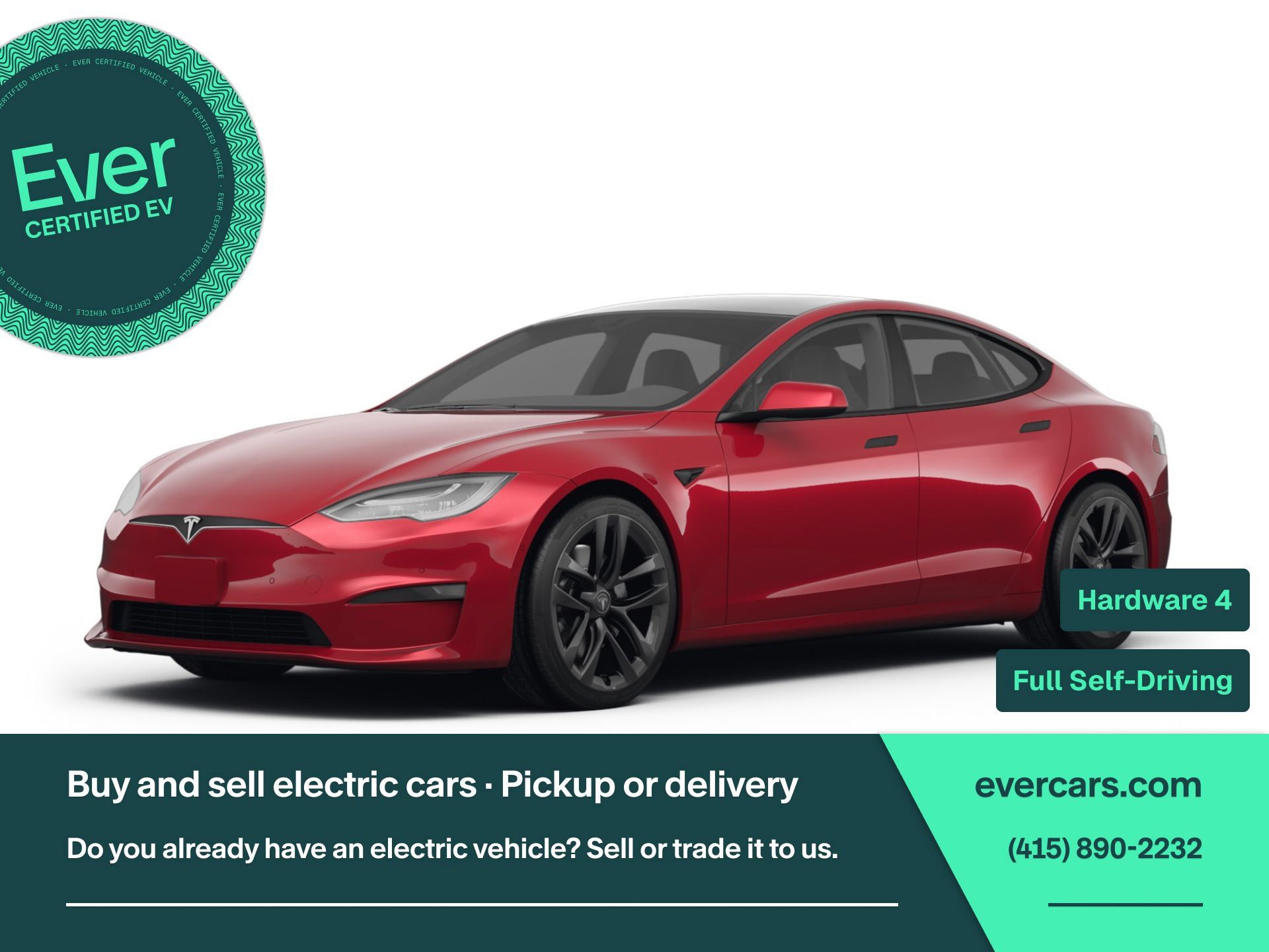 Used 2023 Tesla Model S Standard Range AWD/4WD image 1