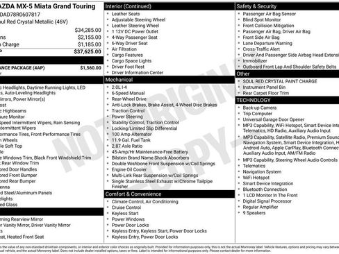 Used 2024 MAZDA MX-5 Miata Grand Touring w/ Appearance Package RWD image 7
