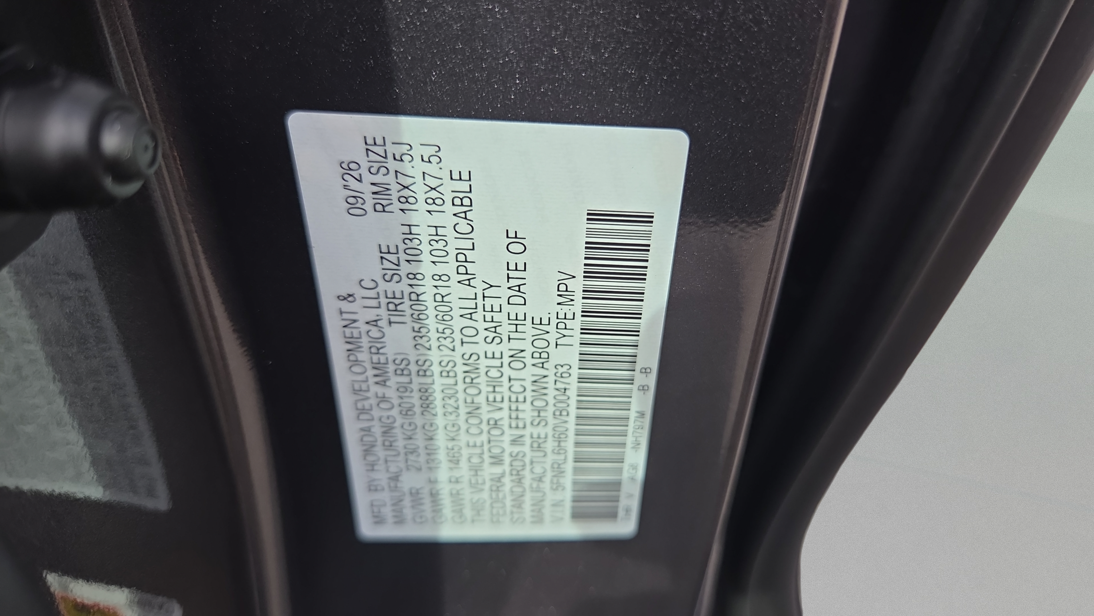 New 2027 Honda Odyssey EX-L image 17