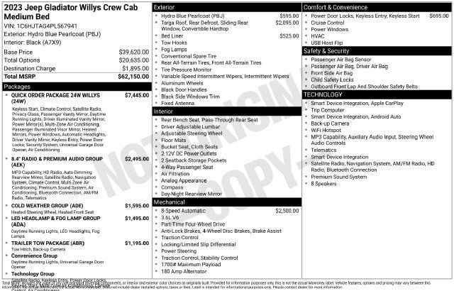 Used 2023 Jeep Gladiator Sport AWD/4WD image 28