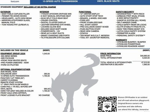 New 2026 Ford Bronco Big Bend image 2