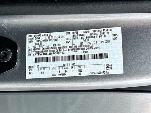 Certified 2021 Ford F150 Raptor w/ Equipment Group 801A High AWD/4WD image 27