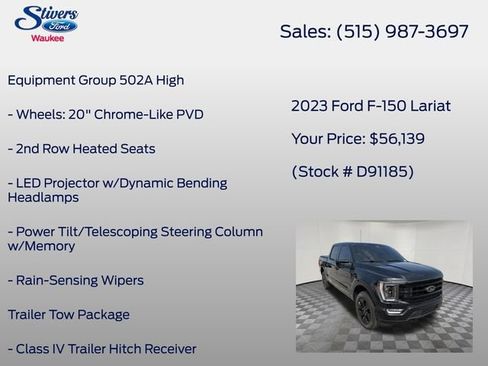 Used 2023 Ford F150 Lariat w/ Equipment Group 502A High AWD/4WD image 16
