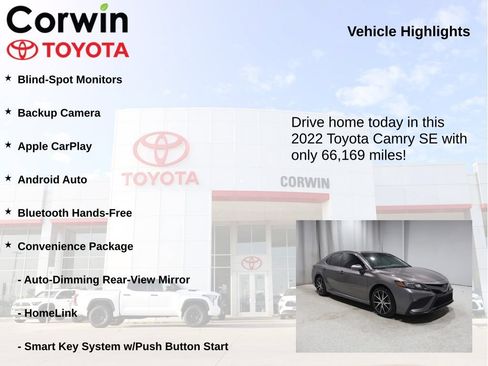 Used 2022 Toyota Camry SE w/ Convenience Package FWD image 6
