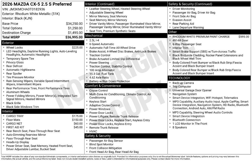 New 2026 MAZDA CX-5 Preferred AWD/4WD image 27