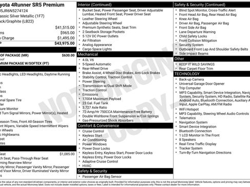 Used 2022 Toyota 4Runner SR5 Premium w/ Moonroof Package RWD image 1