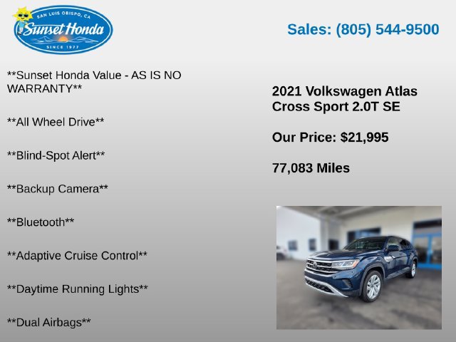 Used 2021 Volkswagen Atlas Cross Sport SE w/ Panoramic Sunroof Package FWD image 5