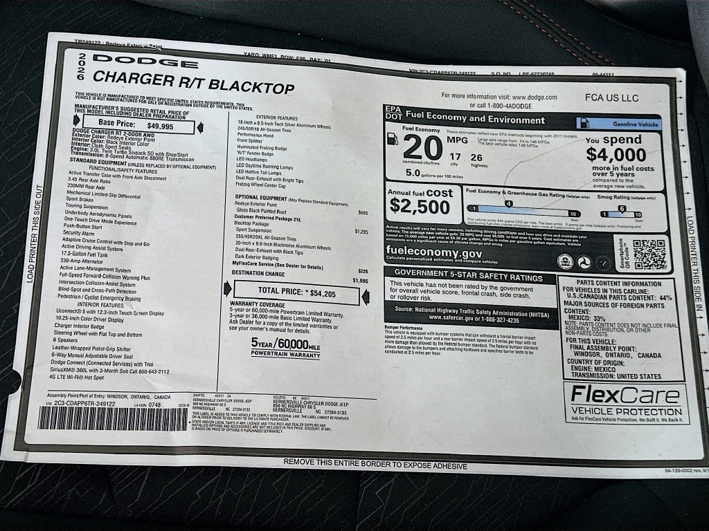 New 2026 Dodge Charger R/T w/ Blacktop Package AWD/4WD image 21