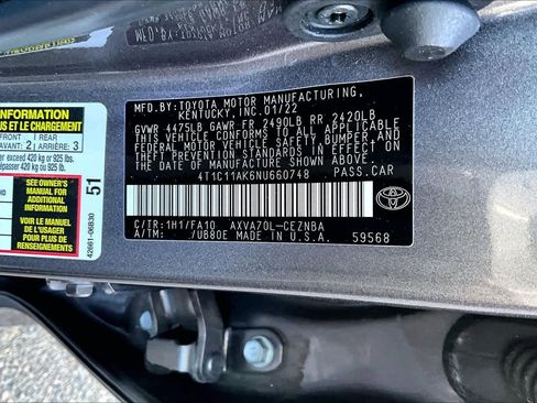 Certified 2022 Toyota Camry LE image 36