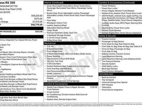 Used 2021 Lexus RX 350 FWD w/ Accessory Package image 14