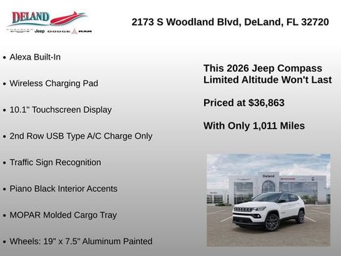 New 2026 Jeep Compass Limited w/ Sun, Sound & Navigation Group AWD/4WD image 32