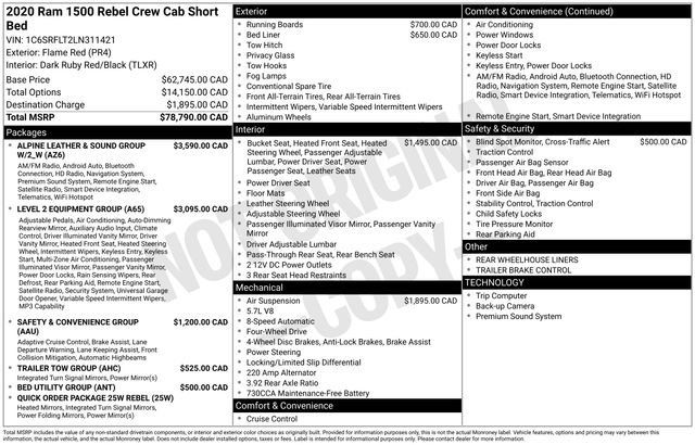 Used 2020 RAM 1500 Rebel AWD/4WD image 31