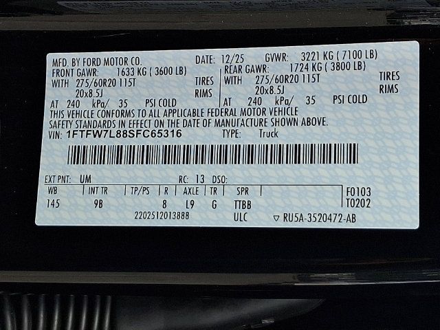 Used 2025 Ford F150 Platinum w/ Equipment Group 702A High AWD/4WD image 31