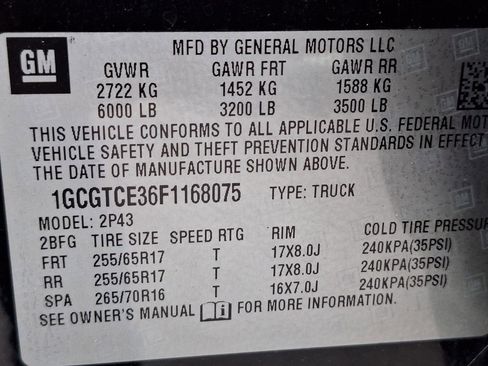 Used 2015 Chevrolet Colorado Z71 w/ LPO, Gearon Bar Package image 24