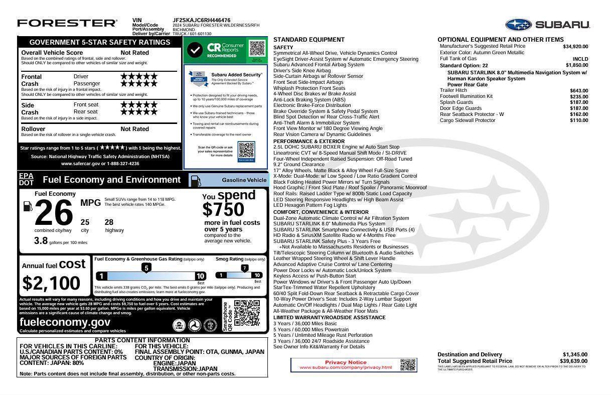 Used 2024 Subaru Forester Wilderness AWD/4WD image 4