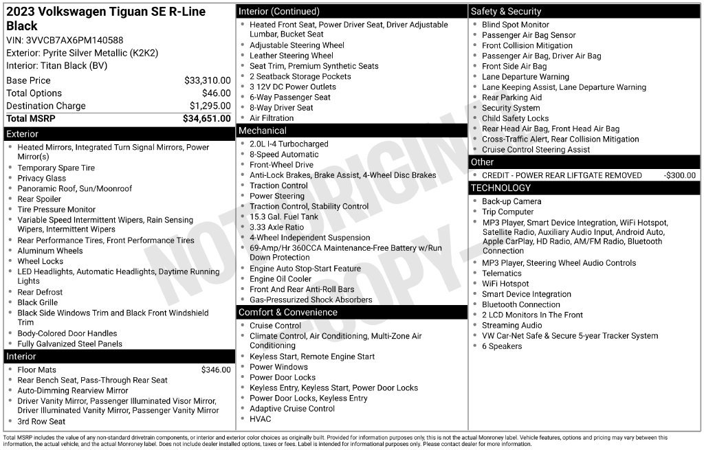 Used 2023 Volkswagen Tiguan SE R-Line FWD image 39