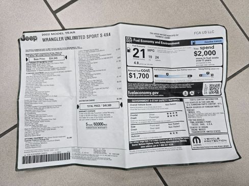 Used 2022 Jeep Wrangler Unlimited Sport image 44