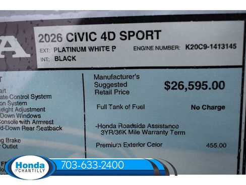 New 2026 Honda Civic Sport image 35