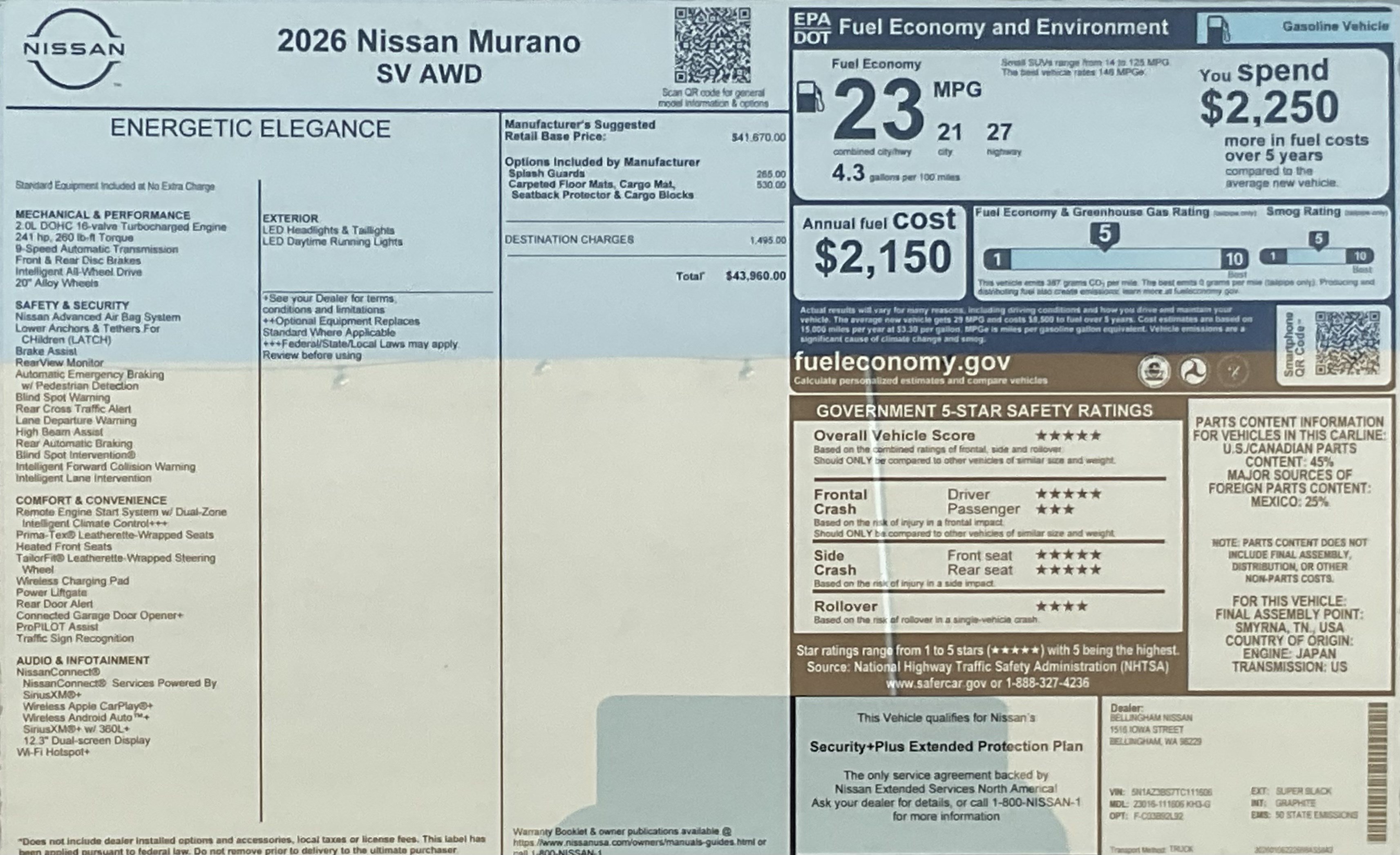 Used 2026 Nissan Murano SV AWD/4WD image 6