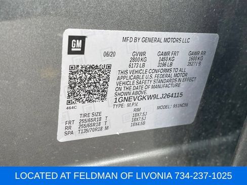 Used 2020 Chevrolet Traverse LT w/ Driver Confidence II Package AWD/4WD image 10