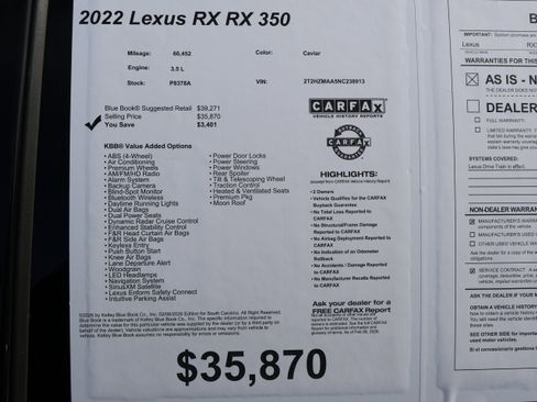 Used 2022 Lexus RX 350 FWD w/ Premium Package image 43
