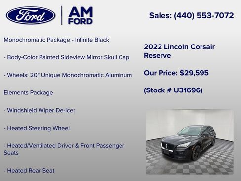 Used 2022 Lincoln Corsair Reserve w/ Equipment Group 201A AWD/4WD image 12