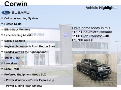 Used 2017 Chevrolet Silverado 1500 High Country AWD/4WD image 6